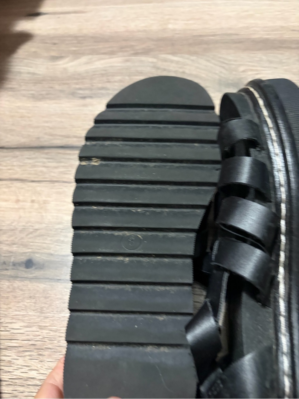 a new day Black Woven Dr. Marten Strappy Women's Sandal dupe - size 8 - Picture 5 of 6